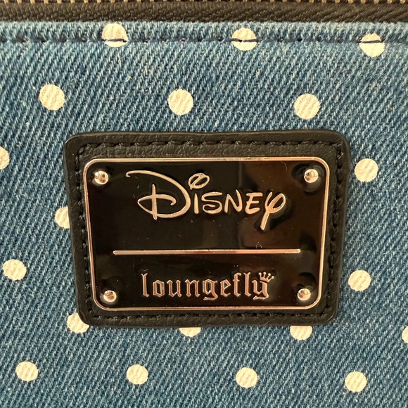 Loungefly Disney Minnie Mouse Polka Dot Denim Wallet - Picture 3 of 11